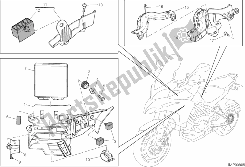 Alle onderdelen voor de Motorbesturingseenheid van de Ducati Multistrada 1200 S Pikes Peak USA 2013
